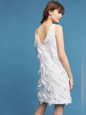 Maeve Fringework Shift Dress by Anthropologie Size 6